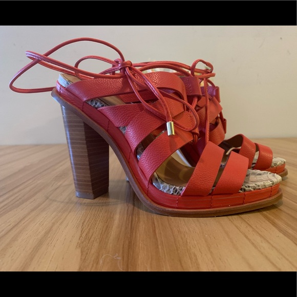 CALVIN KLEIN Panelope Ankle Wrap Sandal Heels - Picture 4 of 6